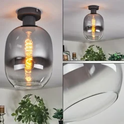 Suspension Verre Fumé-hofstein Apedo Plafonnier Clair, Fumé, 1 lumière