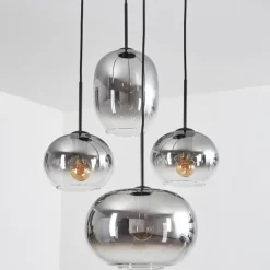 hofstein Apedo Suspension, Boule lumineuse, Suspension Clair, Fumé, 4 lumières
