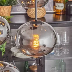 hofstein Apedo Suspension, Boule lumineuse, Suspension Fumé, 4 lumières