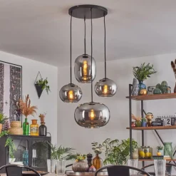 hofstein Apedo Suspension, Boule lumineuse, Suspension Fumé, 4 lumières