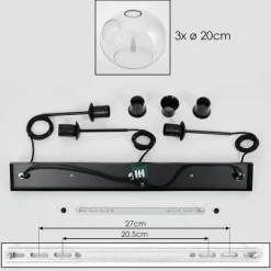 hofstein Apedo Suspension, Boule lumineuse, Suspension Clair, 3 lumières