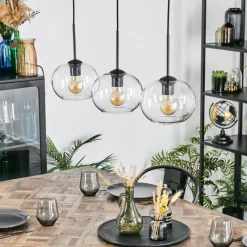 hofstein Apedo Suspension, Boule lumineuse, Suspension Clair, 3 lumières