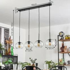 hofstein Apedo Suspension Clair, 4 lumières