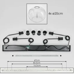 hofstein Apedo Suspension Clair, 4 lumières