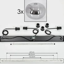 hofstein Apedo Suspension Noir, 3 lumières