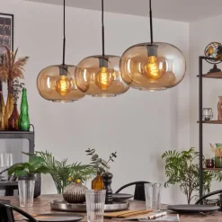 hofstein Apedo Suspension Noir, 3 lumières