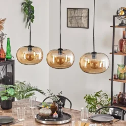 hofstein Apedo Suspension Noir, 3 lumières