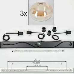 hofstein Apedo Suspension Noir, 3 lumières