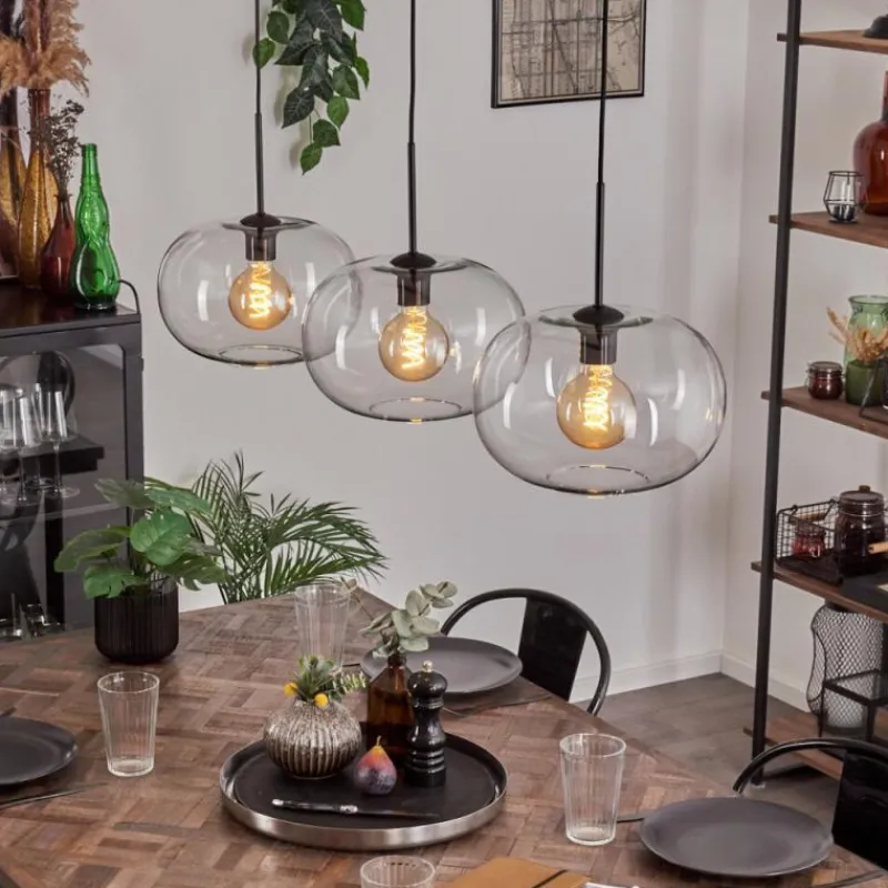 hofstein Apedo Suspension Noir, 3 lumières