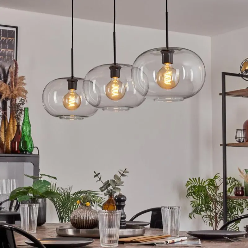 hofstein Apedo Suspension Noir, 3 lumières