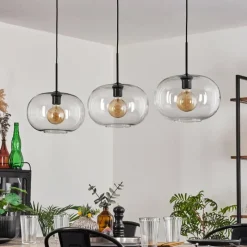 hofstein Apedo Suspension Noir, 3 lumières