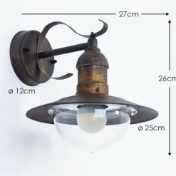 Luminaires Rustiques-hofstein Applique extérieure Broni Brun doré, 1 lumière