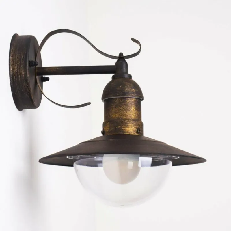 Luminaires Rustiques-hofstein Applique extérieure Broni Brun doré, 1 lumière