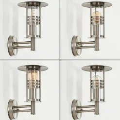 hofstein Applique extérieure Forli Acier inoxydable, Transparent, 1 lumière