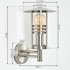 hofstein Applique extérieure Forli Acier inoxydable, Transparent, 1 lumière