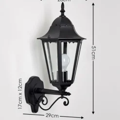 Luminaires Rustiques-hofstein Applique extérieure Hongkong Noir, 1 lumière