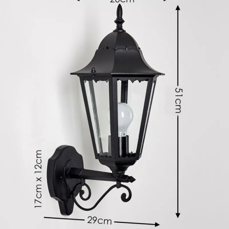 Luminaires Rustiques-hofstein Applique extérieure Hongkong Noir, 1 lumière