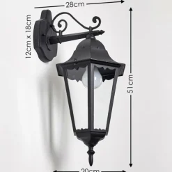 Luminaires Rustiques-hofstein Applique extérieure Hongkong Noir, 1 lumière