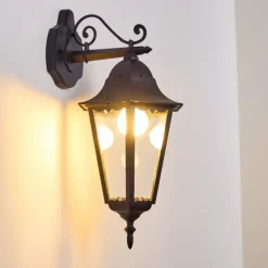 Luminaires Rustiques-hofstein Applique extérieure Hongkong Noir, 1 lumière