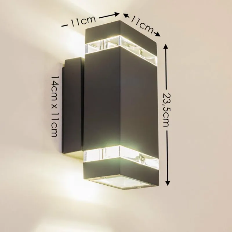 hofstein Applique extérieure Lutak LED Anthracite, 2 lumières