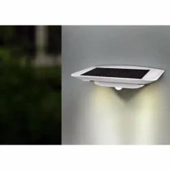 Luminaires Lutec Applique extérieure LUTEC GHOST SOLAR LED Argenté, 1 lumière, Détecteur de mouvement