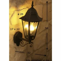 Luminaires Rustiques-hofstein Applique extérieure Massive Zagreb Brun, Rouille, 1 lumière