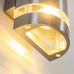 hofstein Applique extérieure Maturin Acier inoxydable, 2 lumières