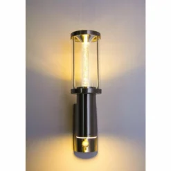 hofstein Applique extérieure Popoyan LED Acier inoxydable, 2 lumières, Détecteur de mouvement