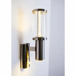 hofstein Applique extérieure Popoyan LED Acier inoxydable, 2 lumières, Détecteur de mouvement