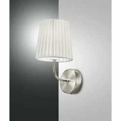 Lampes En Tissu-Luminaires Fabas Luce Applique Fabas Luce DOROTEA Nickel mat, 1 lumière