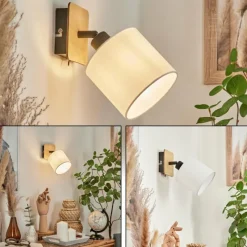 Lampes En Tissu-hofstein Applique murale Alsen Bois clair, Noir, 1 lumière