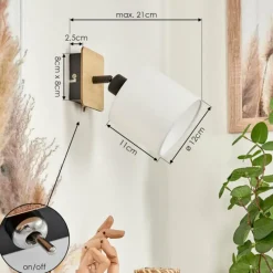 Lampes En Tissu-hofstein Applique murale Alsen Bois clair, Noir, 1 lumière
