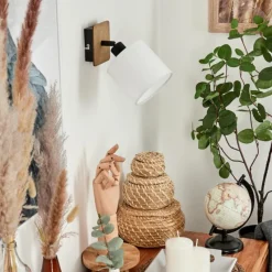 Lampes En Tissu-hofstein Applique murale Alsen Bois foncé, Noir, 1 lumière