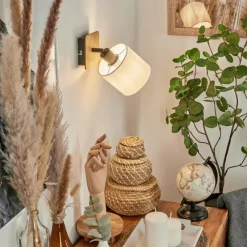 Lampes En Tissu-hofstein Applique murale Alsen Bois foncé, Noir, 1 lumière