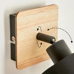 Lampes En Tissu-hofstein Applique murale Alsen Bois clair, Noir, 1 lumière