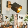 Lampes En Tissu-hofstein Applique murale Alsen Bois foncé, Noir, 1 lumière