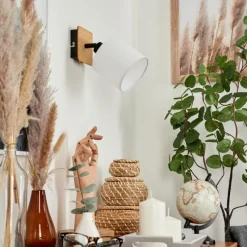 Lampes En Tissu-hofstein Applique murale Alsen Écru, Noir, 1 lumière