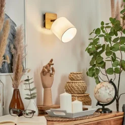 Lampes En Tissu-hofstein Applique murale Alsen Écru, Noir, 1 lumière