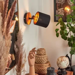 Lampes En Tissu-hofstein Applique murale Alsen Écru, Noir, 1 lumière