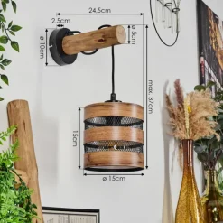 Lampes Vintages & Rétros-hofstein Applique murale Anthe Écru, Noir, 1 lumière