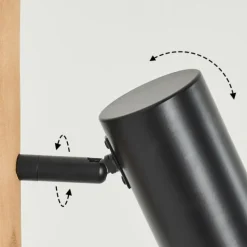 Luminaires Scandinaves-hofstein Applique murale Arbrentin Bois clair, Noir, 1 lumière