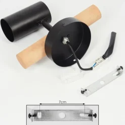 Luminaires Scandinaves-hofstein Applique murale Arbrentin Bois clair, Noir, 1 lumière