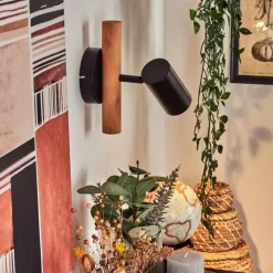 Luminaires Scandinaves-hofstein Applique murale Arbrentin Bois clair, Noir, 1 lumière