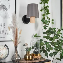 Lampes En Tissu-hofstein Applique murale Atranco Écru, Noir, 1 lumière