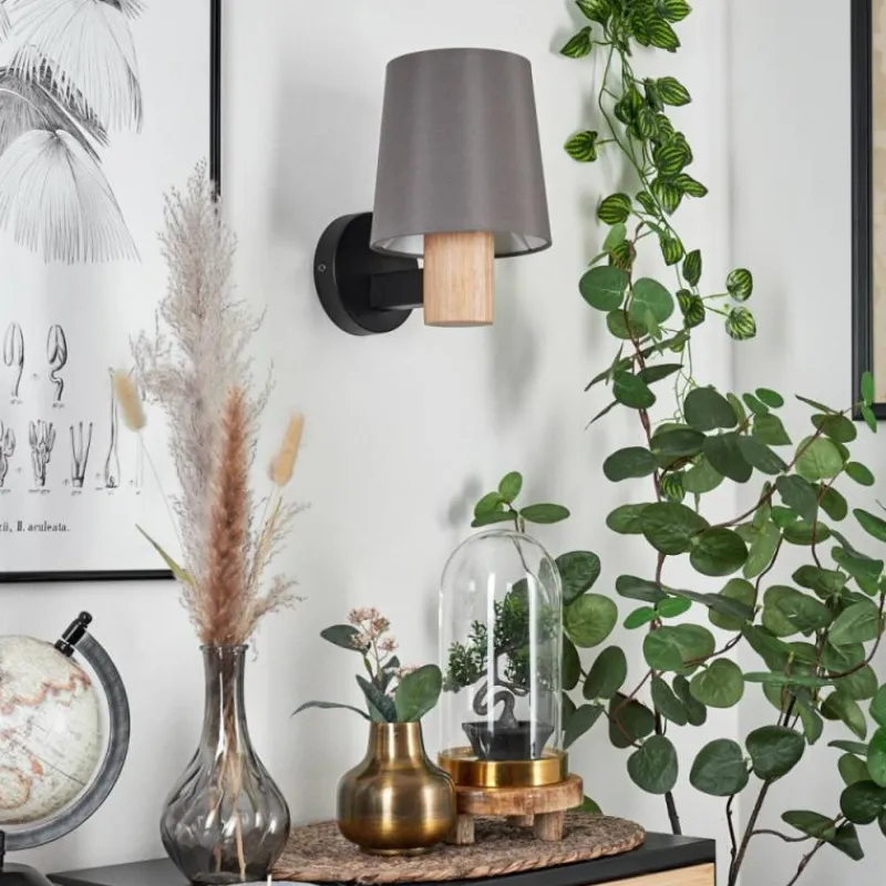 Lampes En Tissu-hofstein Applique murale Atranco Écru, Noir, 1 lumière