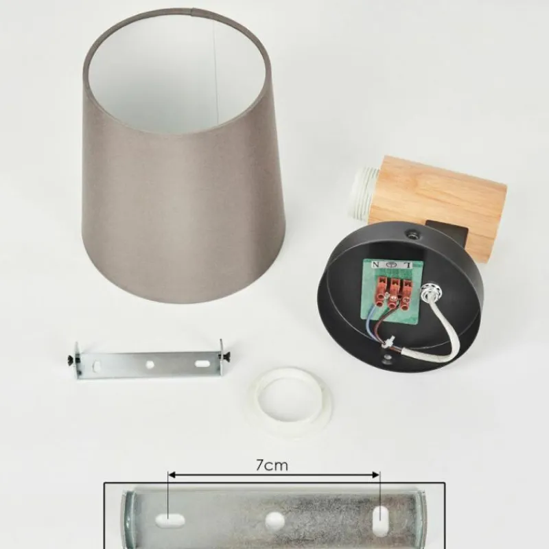 Lampes En Tissu-hofstein Applique murale Atranco Écru, Noir, 1 lumière