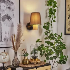 Lampes En Tissu-hofstein Applique murale Atranco Écru, Noir, 1 lumière