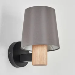 Lampes En Tissu-hofstein Applique murale Atranco Écru, Noir, 1 lumière