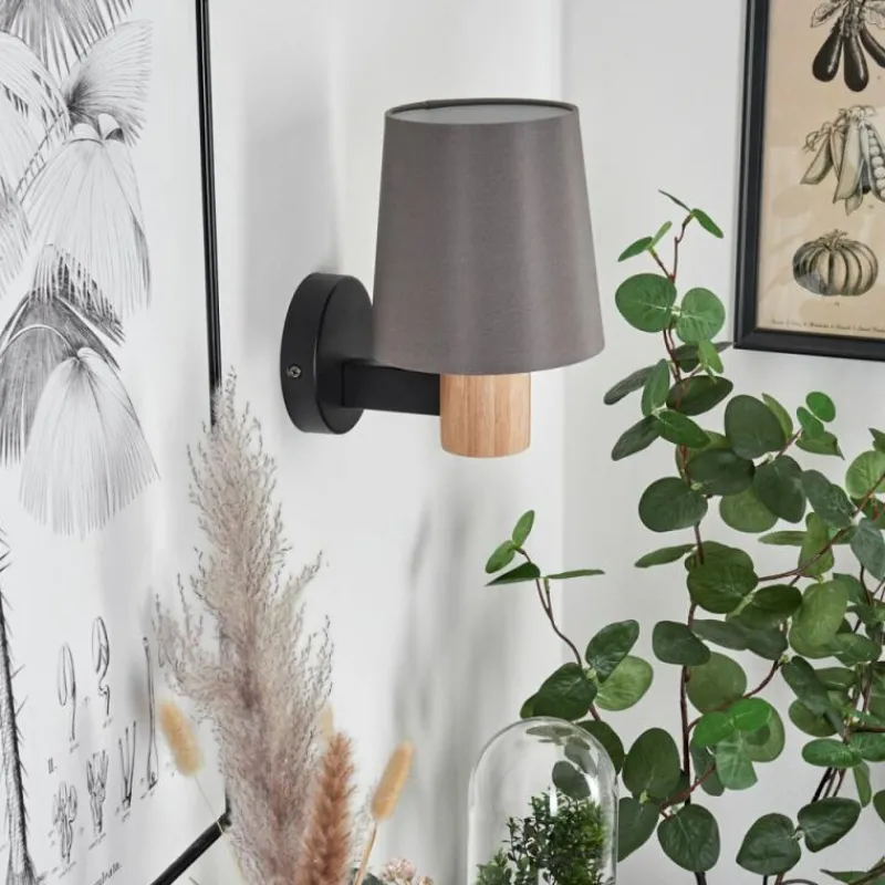 Lampes En Tissu-hofstein Applique murale Atranco Écru, Noir, 1 lumière