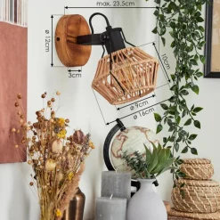 Lampes Dorées-hofstein Applique murale Auboncourt Écru, Noir, 1 lumière